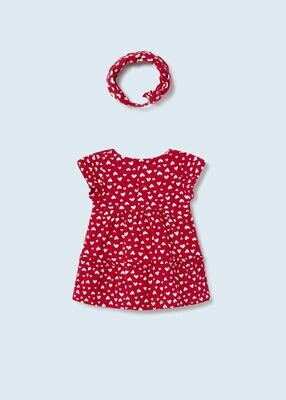 Mayoral vestito con fascia treccia Denim Red neonata