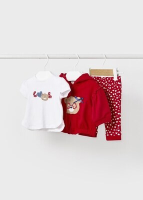Mayoral completo tuta 3 pezzi Red neonata
