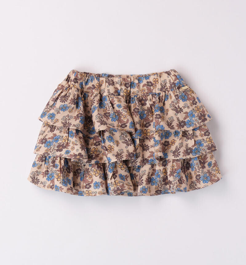 Sarabanda gonna volant Fiori Beige Avion neonata