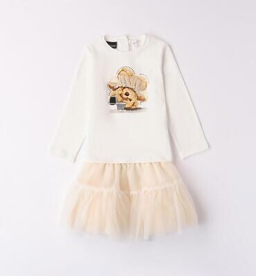 Sarabanda completo gonna tulle panna bambina