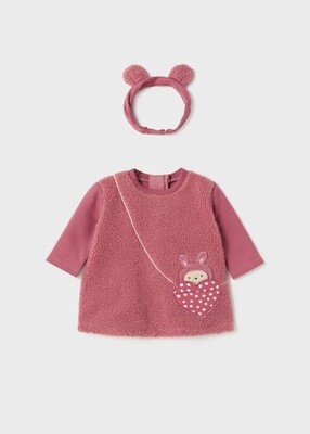 Mayoral vestito fascia pellicciotto Lollipop neonata