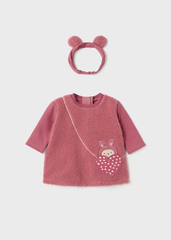 Mayoral vestito fascia pellicciotto Lollipop neonata