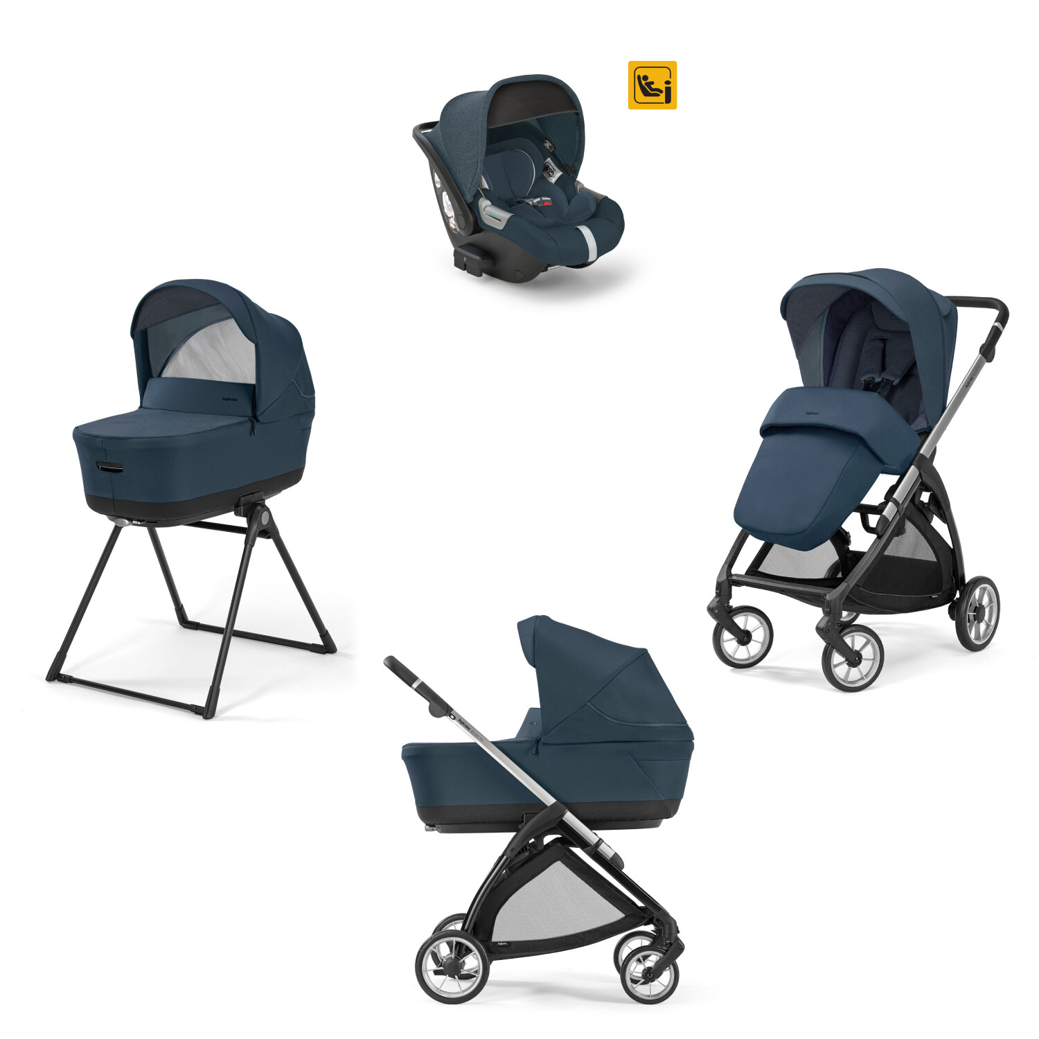 Inglesina Electa System Quattro Hudson Blue con telaio Silver Black, OVETTO: DARWIN I-SIZE