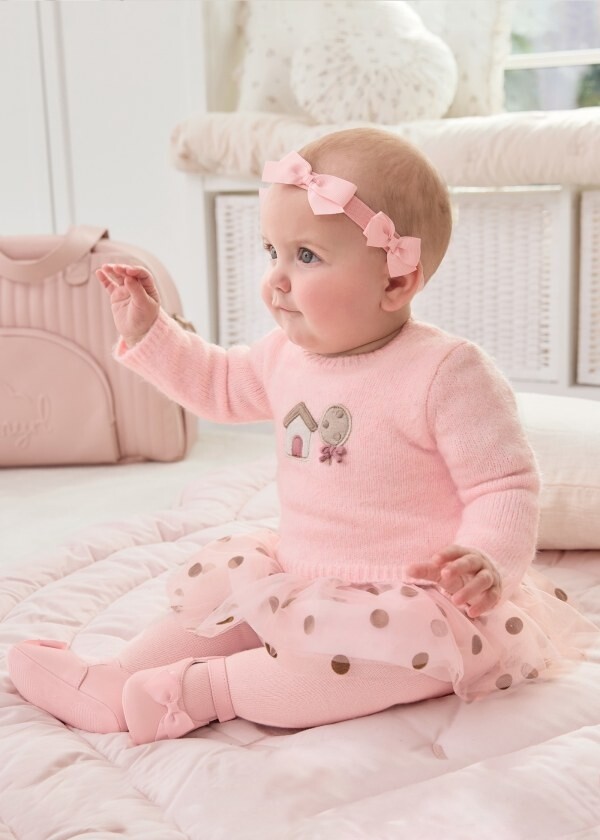 Mayoral vestito combinato tulle Pois Rosa neonata