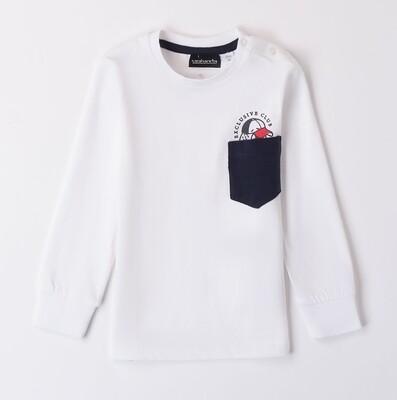 Sarabanda maglia con tasca Bianco bambino