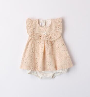 Minibanda pagliaccetto San Gallo Beige neonata