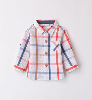 Minibanda camicia quadri Arancio neonato