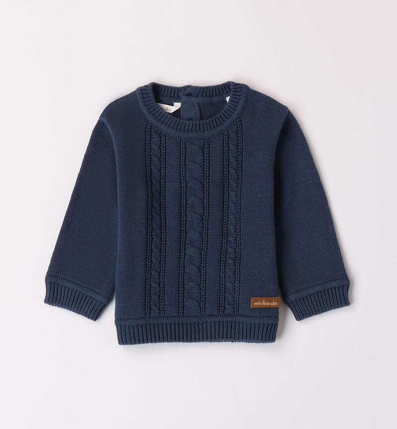 Minibanda maglia Tricot treccia Blu neonato