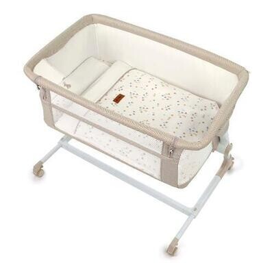 Janè culla Baby Side Iris Beige con Set tessile incluso , 0+