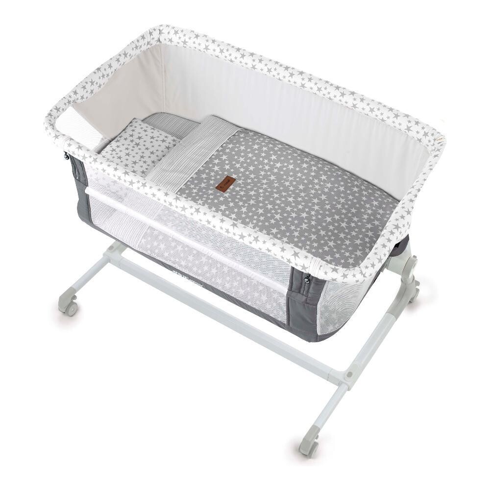 Janè culla Baby Side Star Grey con Set tessile incluso , 0+