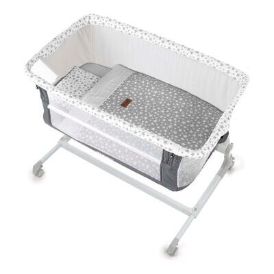 Janè culla Baby Side Star Grey con Set tessile incluso , 0+