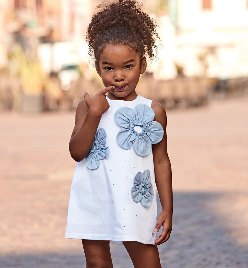 Sarabanda abito Fiori bianco  bambina