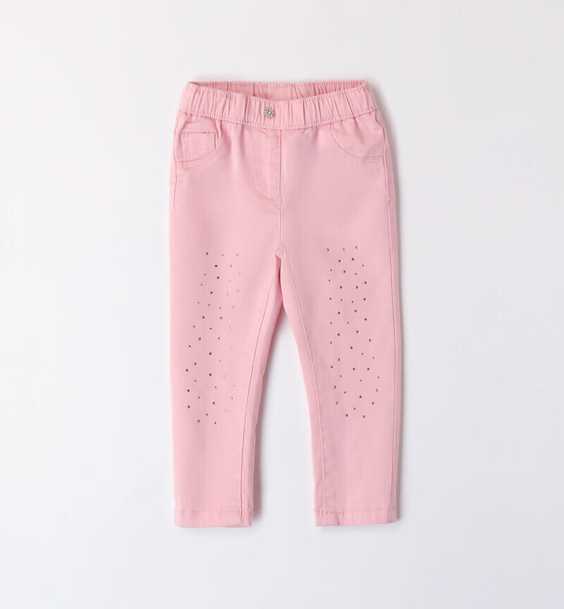 Sarabanda pantaloni Strass Rosa bambina