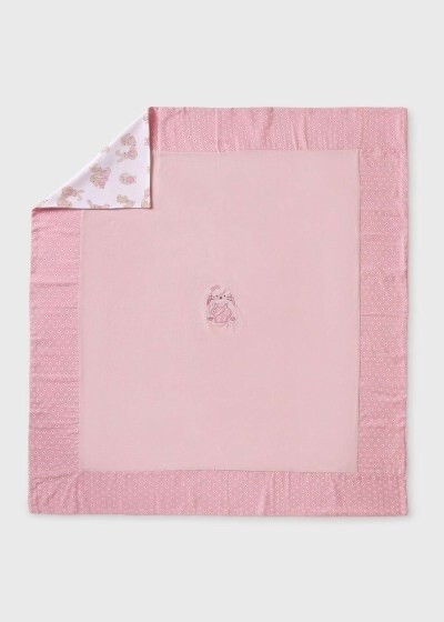 Mayoral coperta in cotone Stretch culla carrozzina e allattamento Rosa Tulite Double Face , 120x120 cm