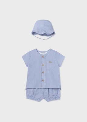 Mayoral completo 3 Pz Seersucker neonato
