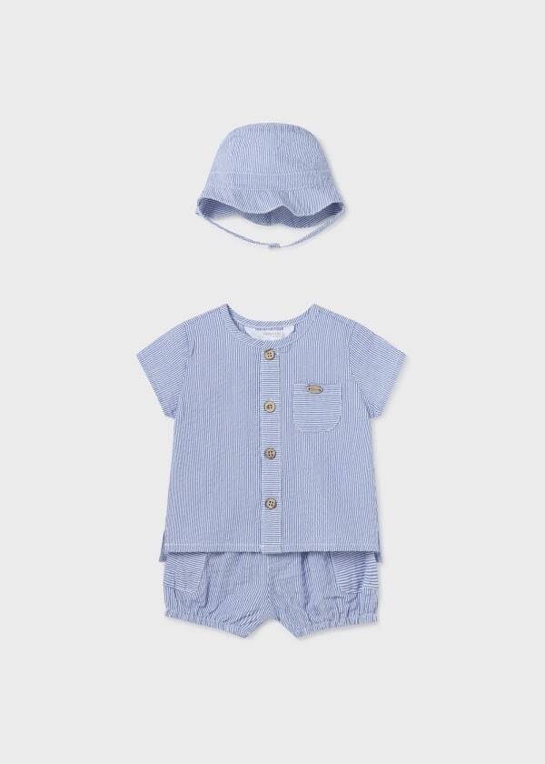 Mayoral completo 3 Pz Seersucker neonato