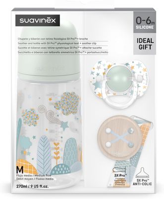 Biberon Suavinex Biberon 0-6 Mesi Anticolica Suavinex, Set Regalo Neonato SX Pro, Per Neonati 0-6 Mesi. Contiene Un Biberon Di Portata Media (M) 270 Ml + Ciuccio SX Pro Silicone 0/6 Mesi + Attacco Ciuccio 0 Mesi - 10