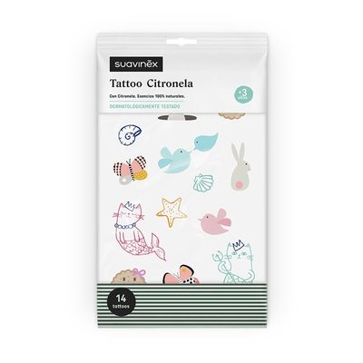 Suavinex tatuaggi antizanzare alla citronella 14 pz , 3 anni+