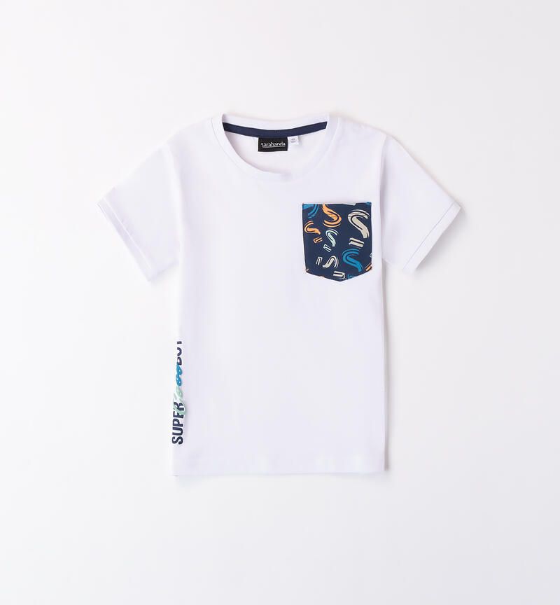 Sarabanda maglia taschino Bianco bambino