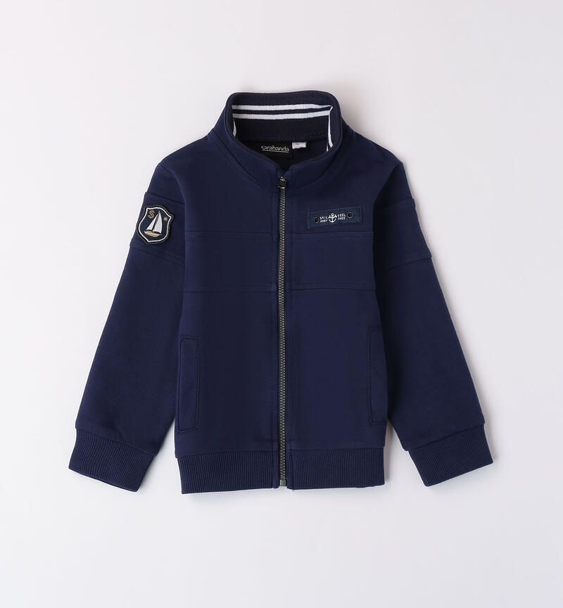 Sarabanda felpa zip Blue bambino
