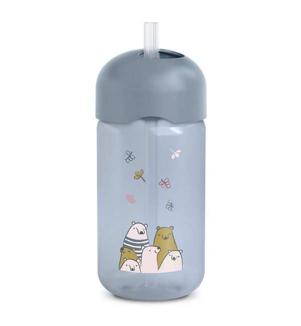 Suavinex My Family Tazza con cannuccia Azzurro 340 ml , 18 mesi+