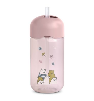 Suavinex My Family Tazza con cannuccia Rosa 340 ml , 18 mesi+