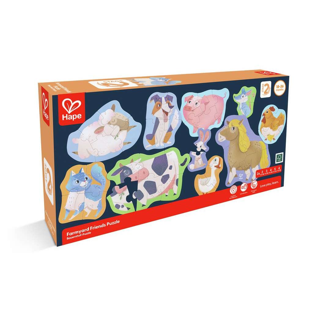 Hape Puzzle amici della fattoria, 18 mesi+
