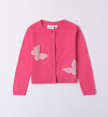 Sarabanda cardigan Farfalle Fucsia bambina