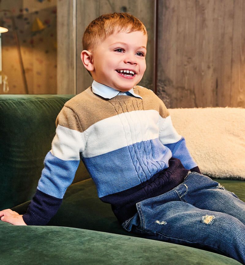 Sarabanda maglioncino  a righe Navy bambino