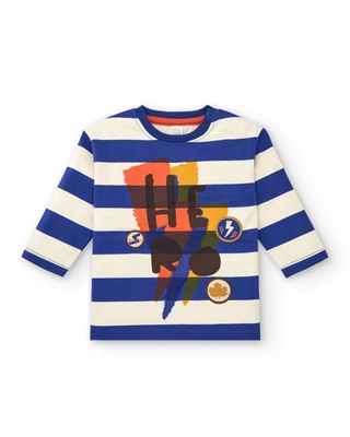 Tuc Tuc maglia righe Super Natural Blu bambino