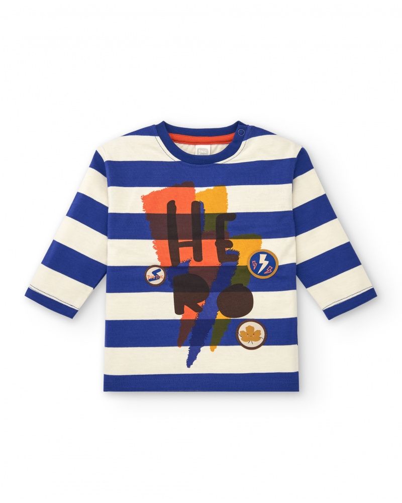 Tuc Tuc maglia righe Super Natural Blu bambino