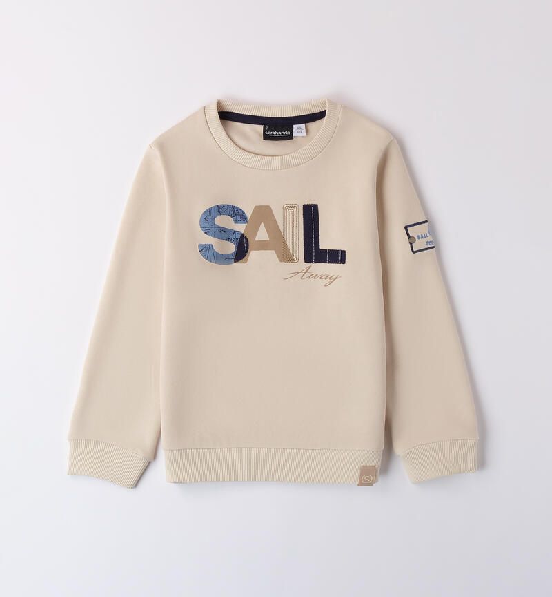 Sarabanda felpa girocollo Beige bambino
