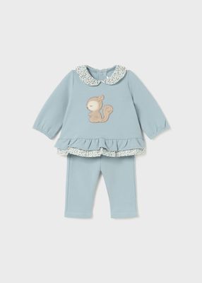 Mayoral completo pantalone e felpa volant Iceberg neonata