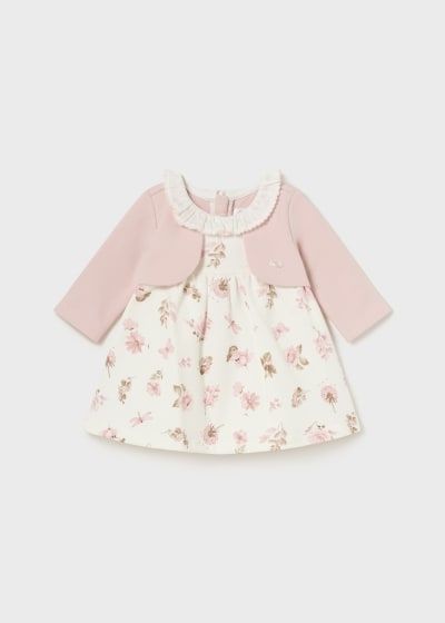 Mayoral vestito finto cardigan Rosa Rubor neonata