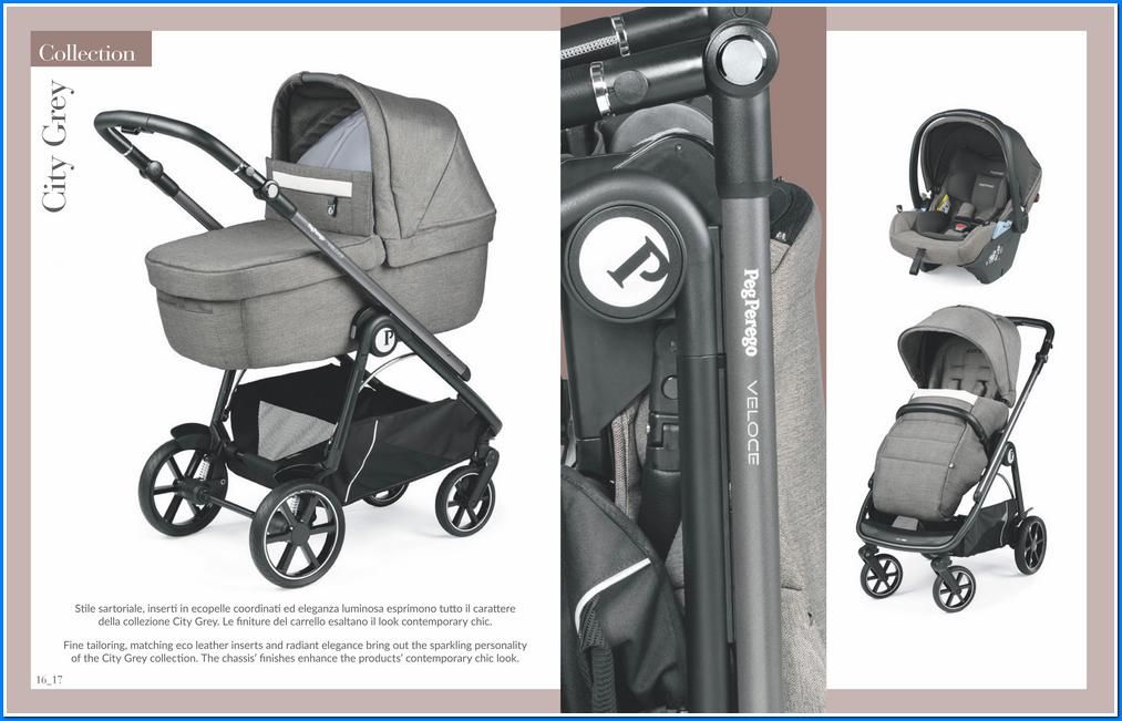 Peg Perego TRIO Veloce Lounge Modular City Grey + BORSA OMAGGIO