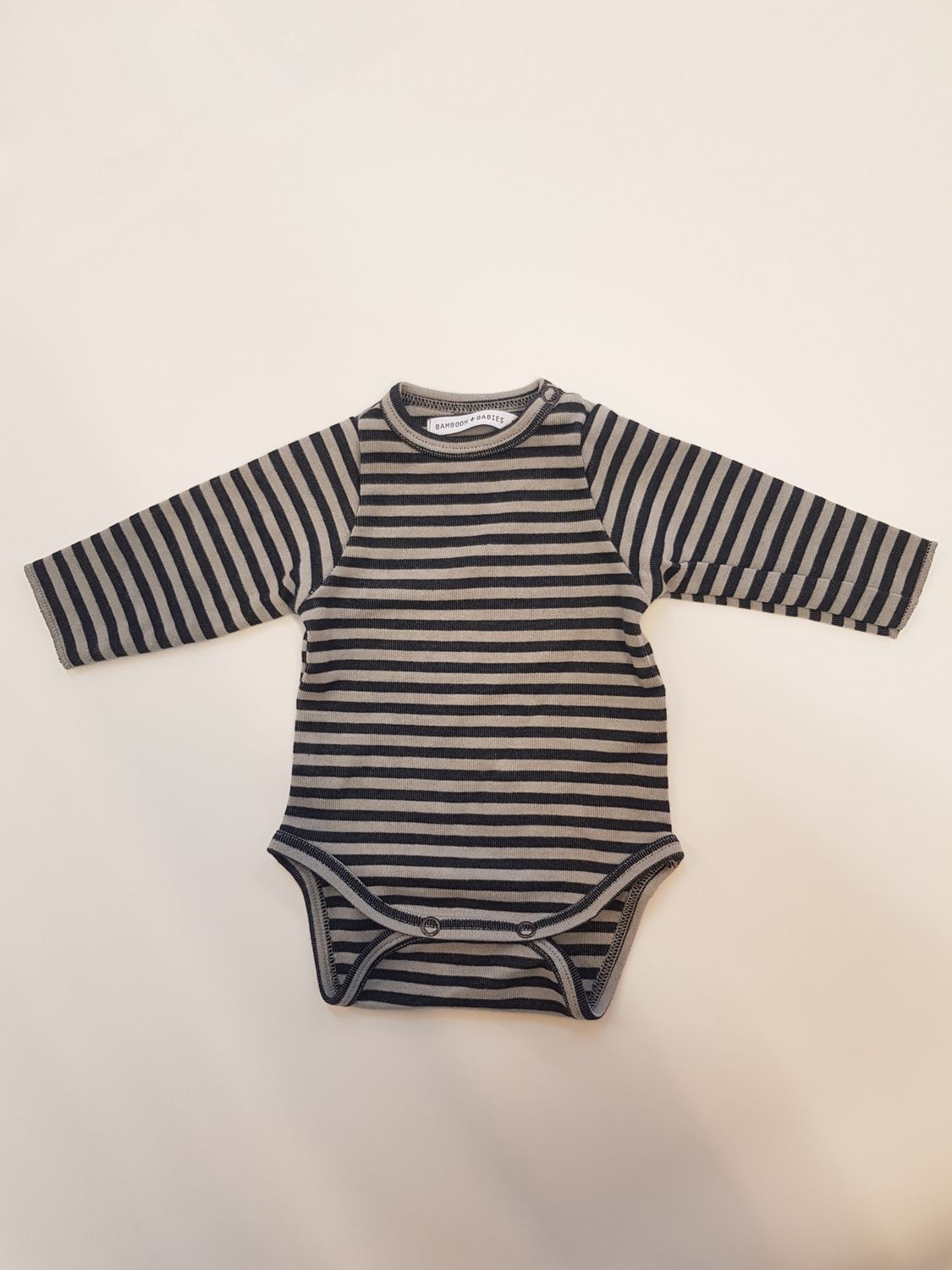 Bamboom Body a righe antracite neonato