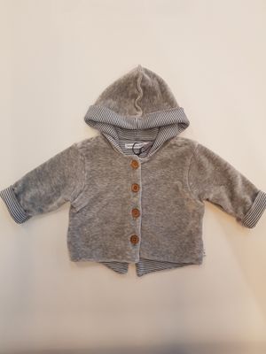 Bamboo cardigan con cappuccio Grey Melange neonato