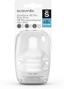 Suavinex Set 2 tettarelle SX Pro Flusso Lento anti colica, 0 mesi+
