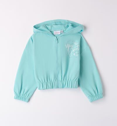 Sarabanda felpa Zip Verde menta bambina