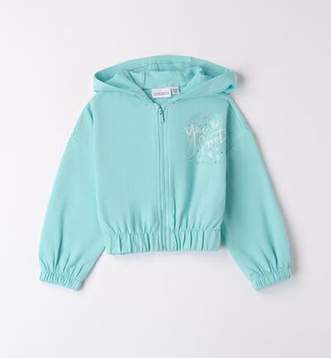 Sarabanda felpa Zip Verde menta bambina
