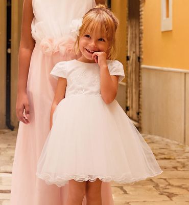 Sarabanda abito cerimonia Tulle Bianco bambina