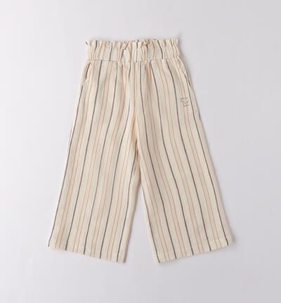 Sarabanda pantalone Lino Ecrù bambina