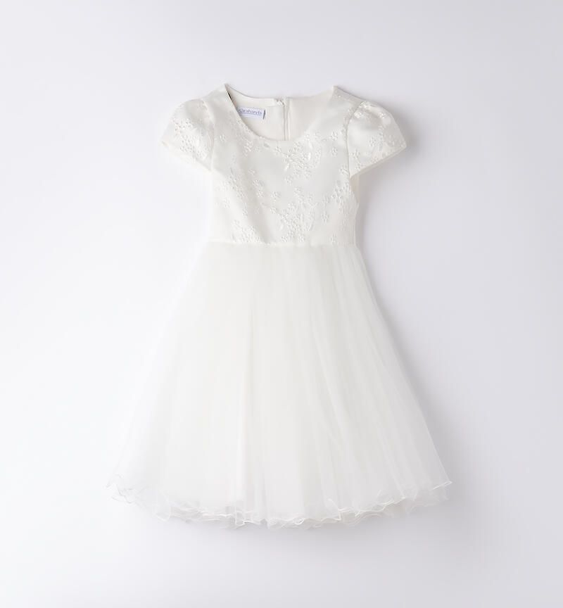 Sarabanda abito cerimonia Tulle Bianco bambina