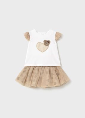 Mayoral completo con gonna tulle Tapioca neonata