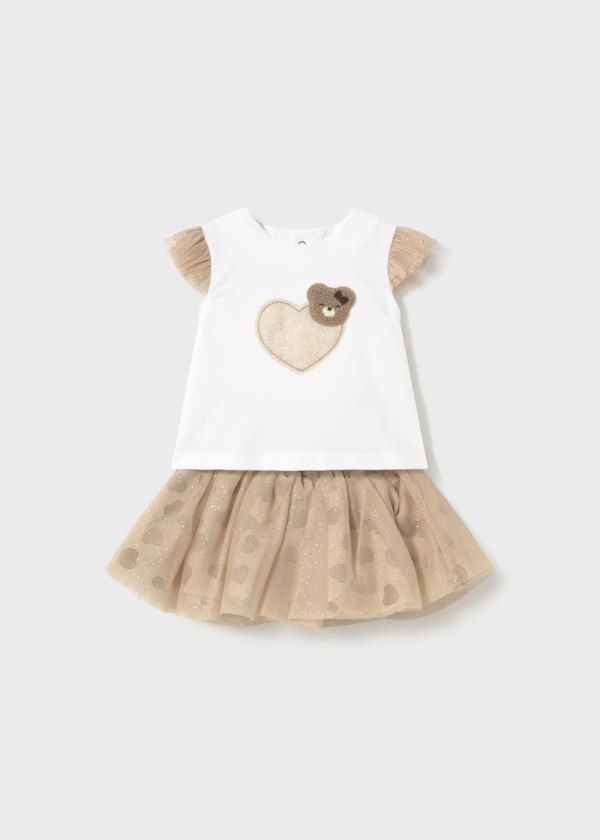 Mayoral completo con gonna tulle Tapioca neonata