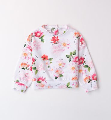 Sarabanda felpa Fiori bianco bambina