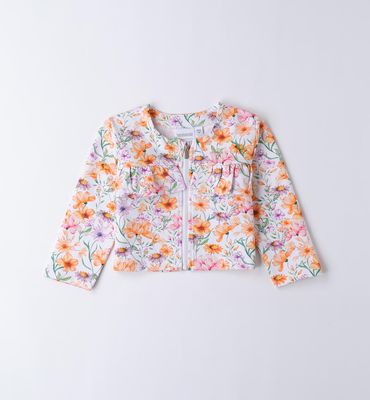 Sarabanda felpa zip Fiori Arancio bambina