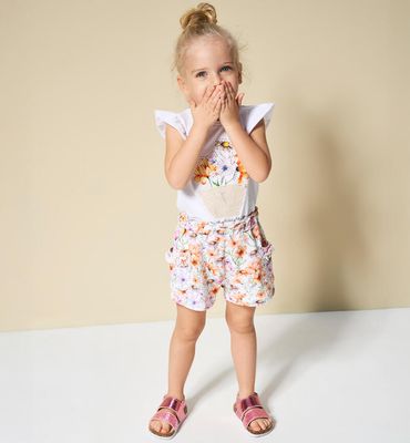 Sarabanda pantalone corto Fiori Arancio bambina