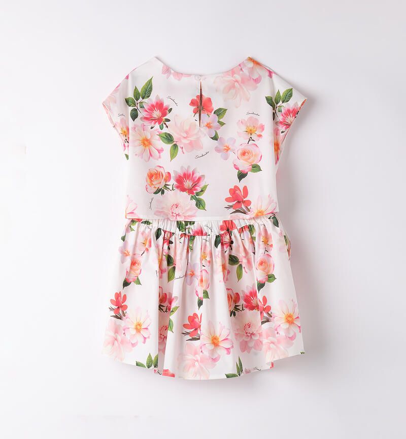 Sarabanda vestito Fiori bianco bambina