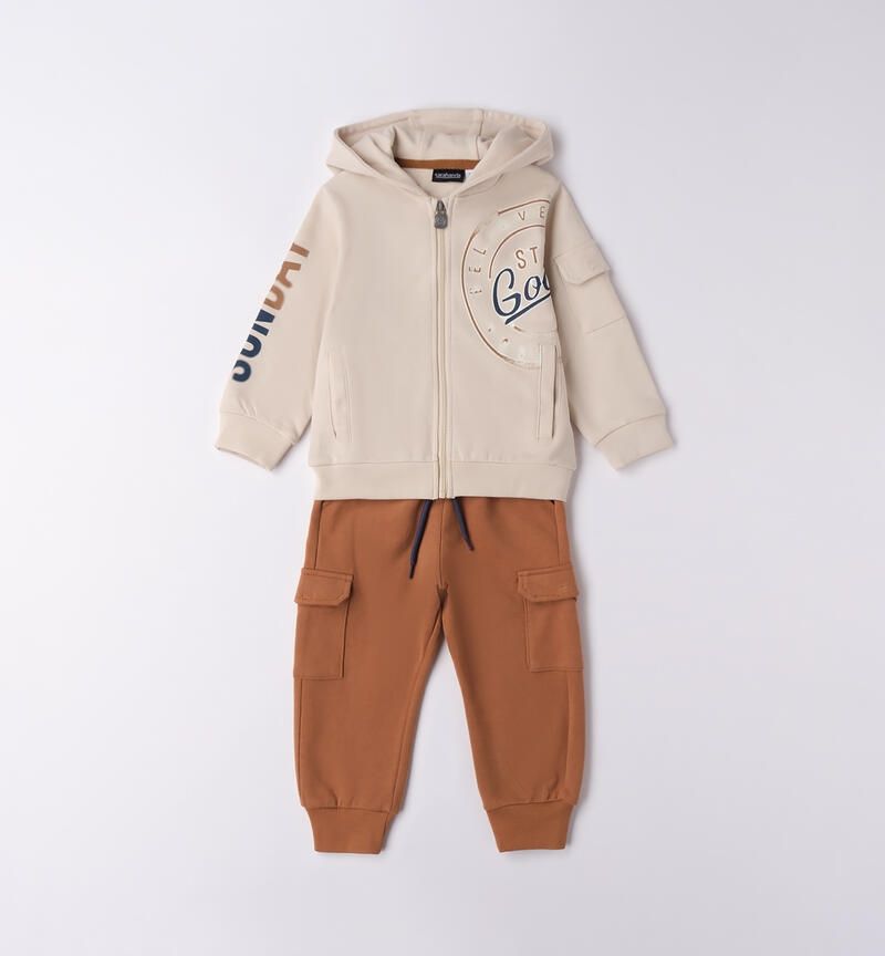 Sarabanda Set tuta Zip Ecrù bambino